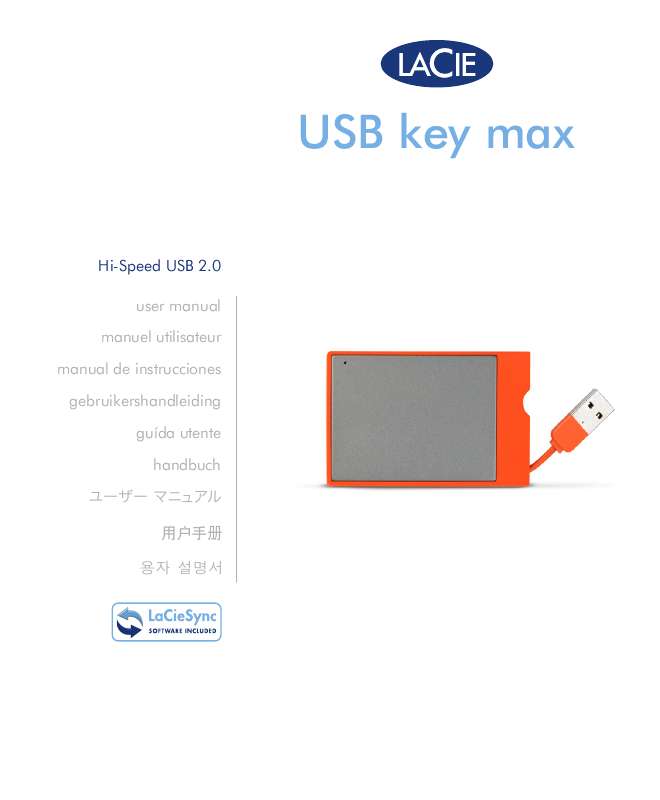 Guide utilisation  LACIE USB KEY MAX NOIRE  de la marque LACIE
