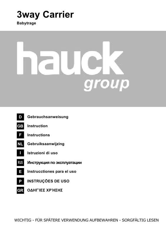 Guide utilisation HAUCK 3 WAY CARRIER  de la marque HAUCK