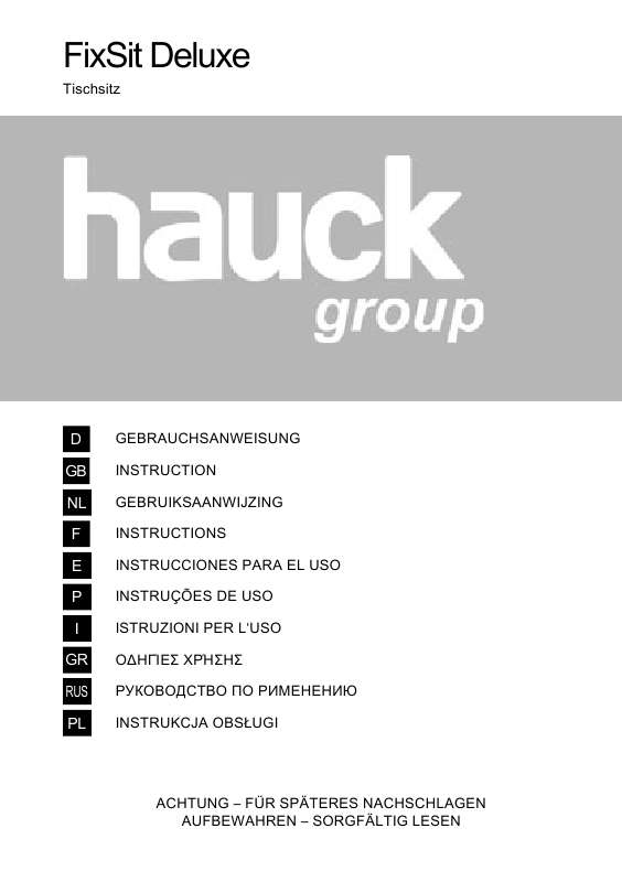 Guide utilisation HAUCK FIXSIT DELUXE  de la marque HAUCK