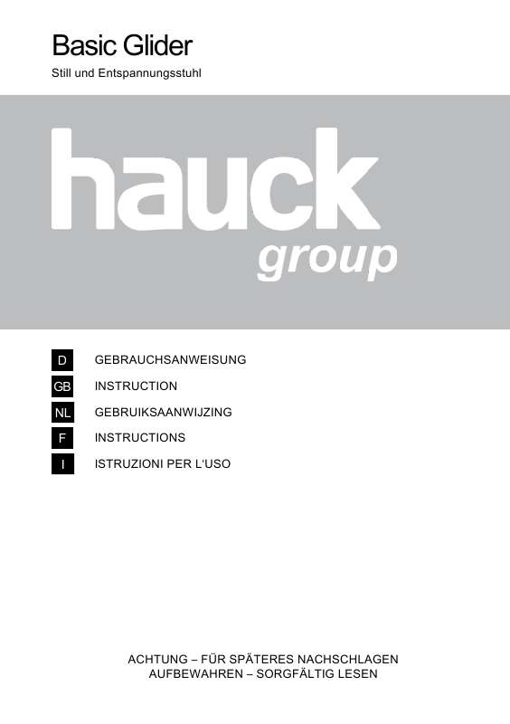 Guide utilisation HAUCK GLIDER BASIC  de la marque HAUCK