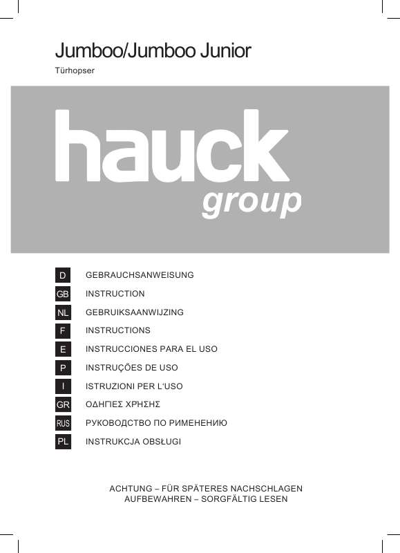 Guide utilisation HAUCK JUMBOO JUNIOR  de la marque HAUCK