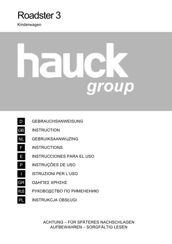 Guide utilisation HAUCK ROADSTER 3  de la marque HAUCK