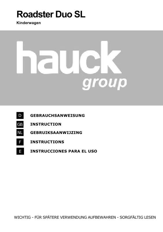 Guide utilisation HAUCK ROADSTER DUO SL  de la marque HAUCK
