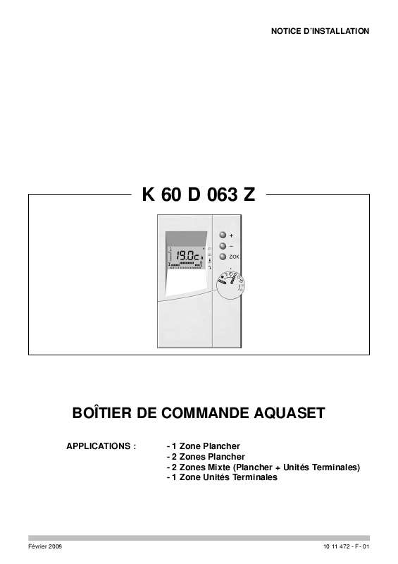 Guide utilisation  TECHNIBEL K 60 D 063 Z  de la marque TECHNIBEL