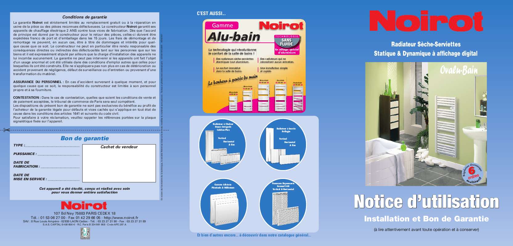 Guide utilisation NOIROT OVALU-BAIN  de la marque NOIROT