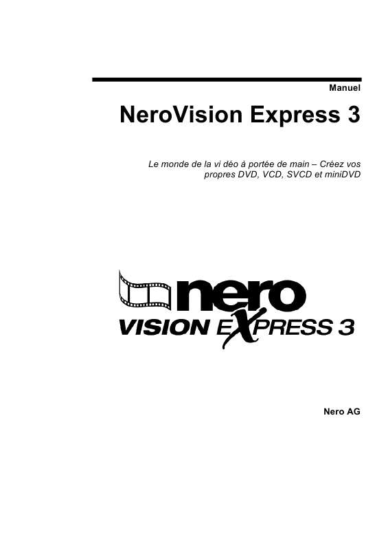 Guide utilisation NERO VISION EXPRESS 3  de la marque NERO