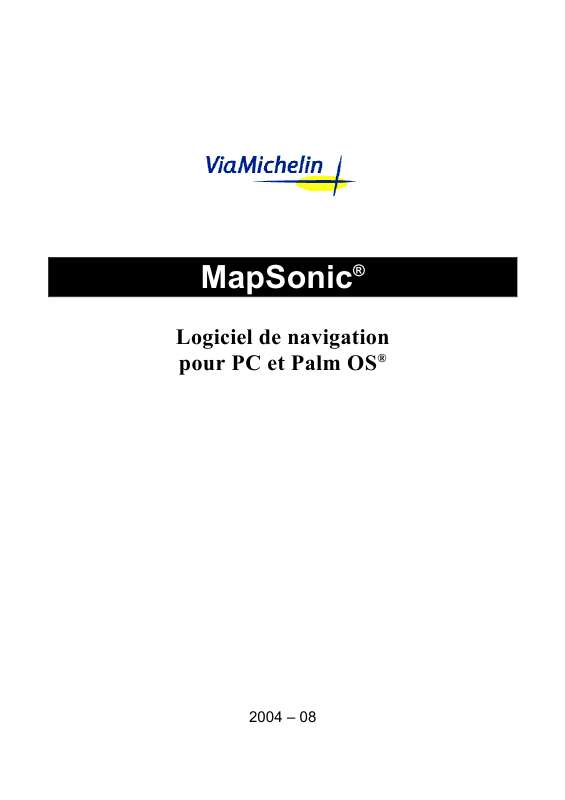 Guide utilisation  VIAMICHELIN MAPSONIC 1.32  de la marque VIAMICHELIN