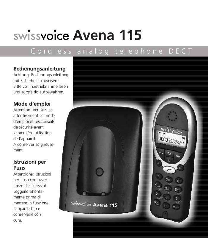 Guide utilisation SWISSVOICE AVENA 115  de la marque SWISSVOICE