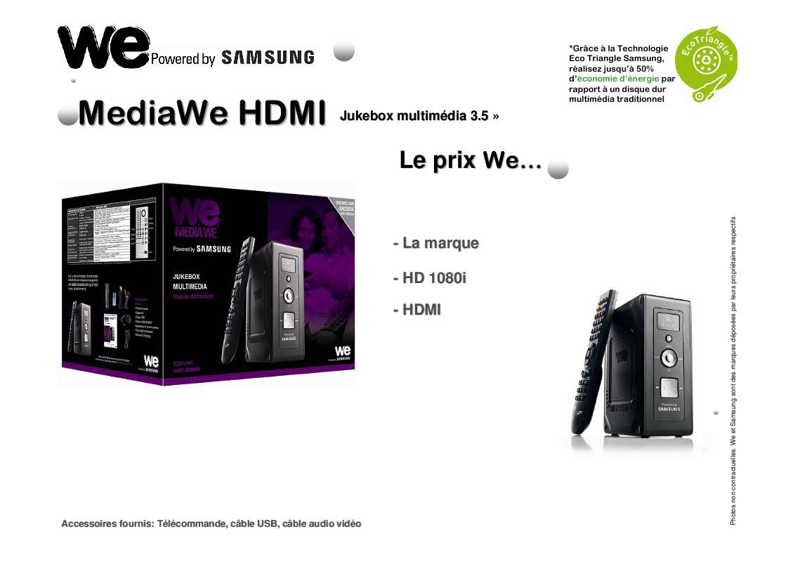 Guide utilisation  WE DIGITAL MEDIA HDMI  de la marque WE DIGITAL