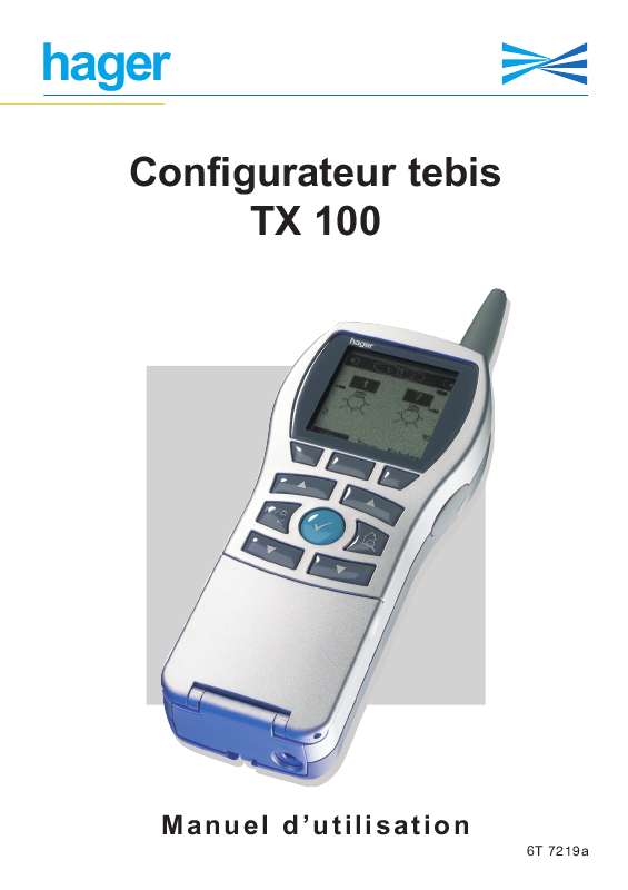 Guide utilisation  HAGER TEBIS TX100  de la marque HAGER