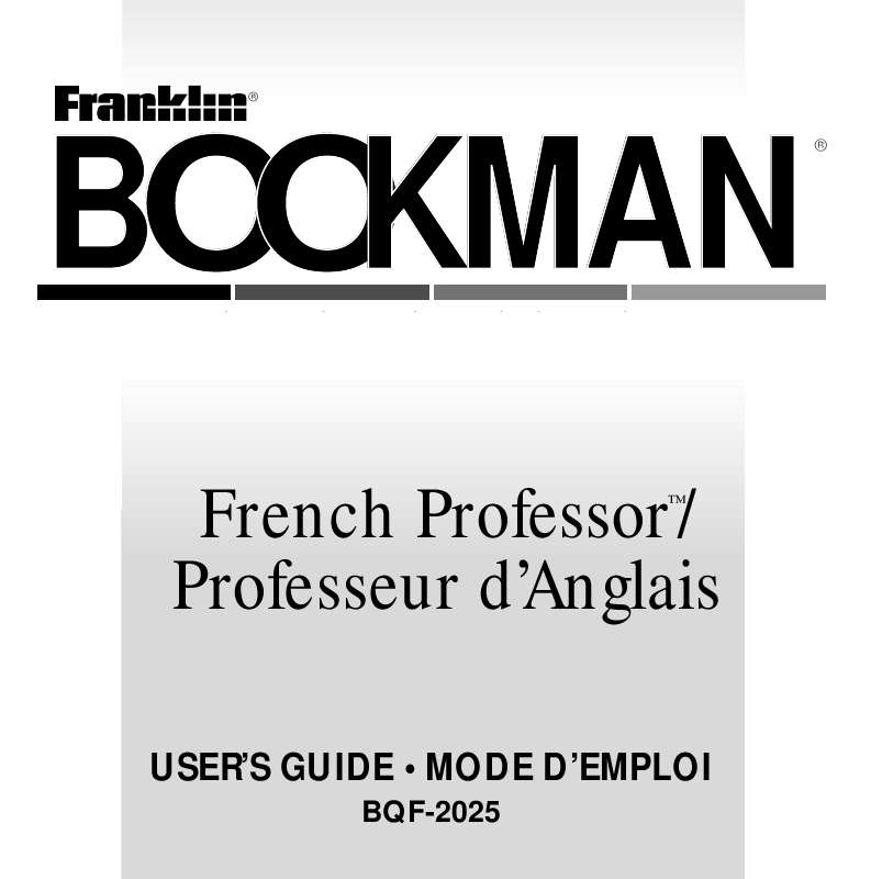 Guide utilisation  FRANKLIN BQF-2025  de la marque FRANKLIN