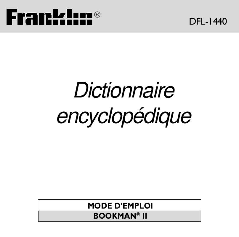 Guide utilisation  FRANKLIN DFL-1440  de la marque FRANKLIN