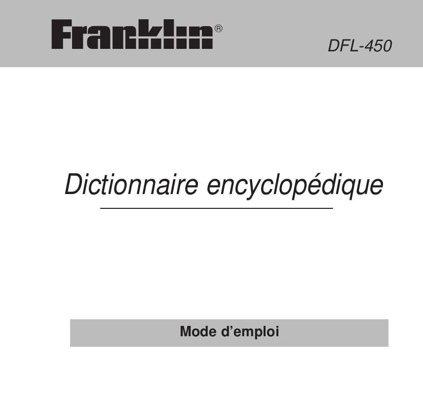 Guide utilisation  FRANKLIN DFL-450  de la marque FRANKLIN