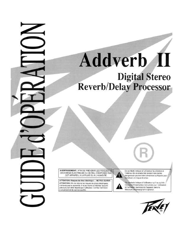 Guide utilisation  PEAVEY ADDVERB II  de la marque PEAVEY