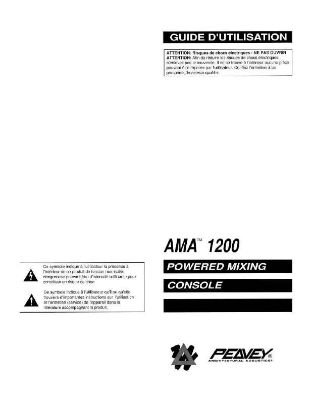 Guide utilisation  PEAVEY AMA 1200  de la marque PEAVEY