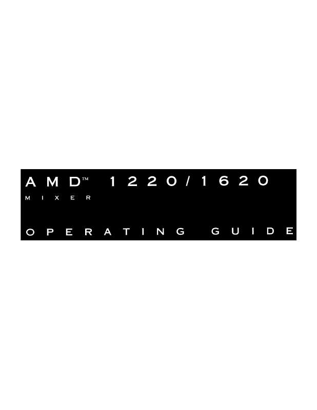 Guide utilisation  PEAVEY AMD 1620  de la marque PEAVEY