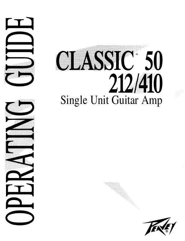 Guide utilisation  PEAVEY CLASSIC 50 212-410  de la marque PEAVEY
