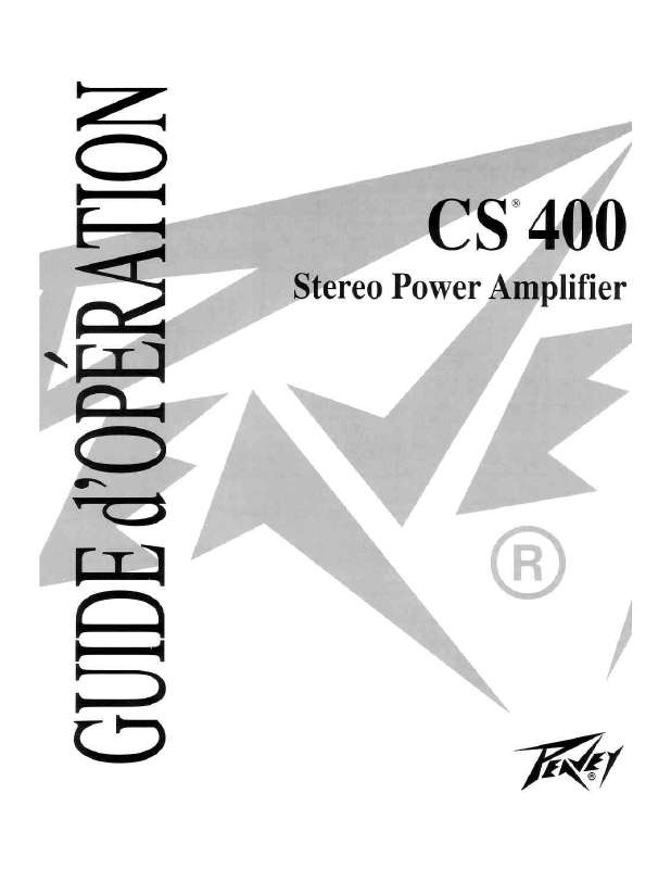 Guide utilisation  PEAVEY CS 400  de la marque PEAVEY