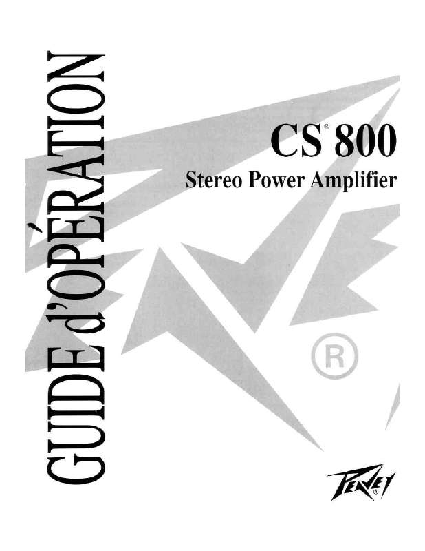 Guide utilisation  PEAVEY CS 800  de la marque PEAVEY