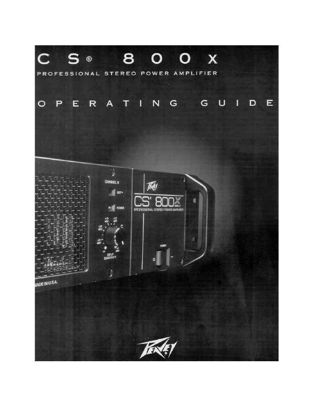 Guide utilisation  PEAVEY CS 800X  de la marque PEAVEY