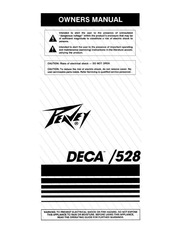 Guide utilisation  PEAVEY DECA 528  de la marque PEAVEY
