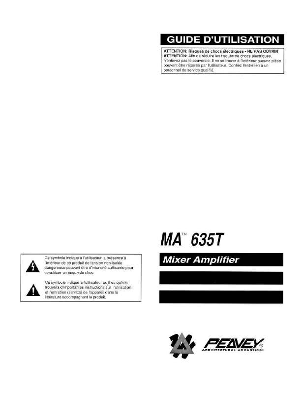 Guide utilisation  PEAVEY MA 635T  de la marque PEAVEY
