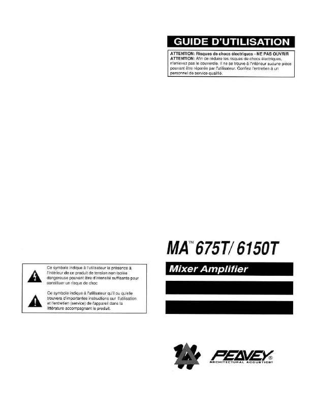 Guide utilisation  PEAVEY MA 675T  de la marque PEAVEY