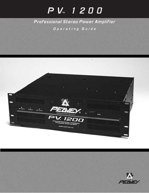 Guide utilisation  PEAVEY PV 1200  de la marque PEAVEY