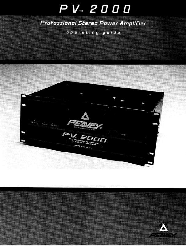 Guide utilisation  PEAVEY PV 2000  de la marque PEAVEY