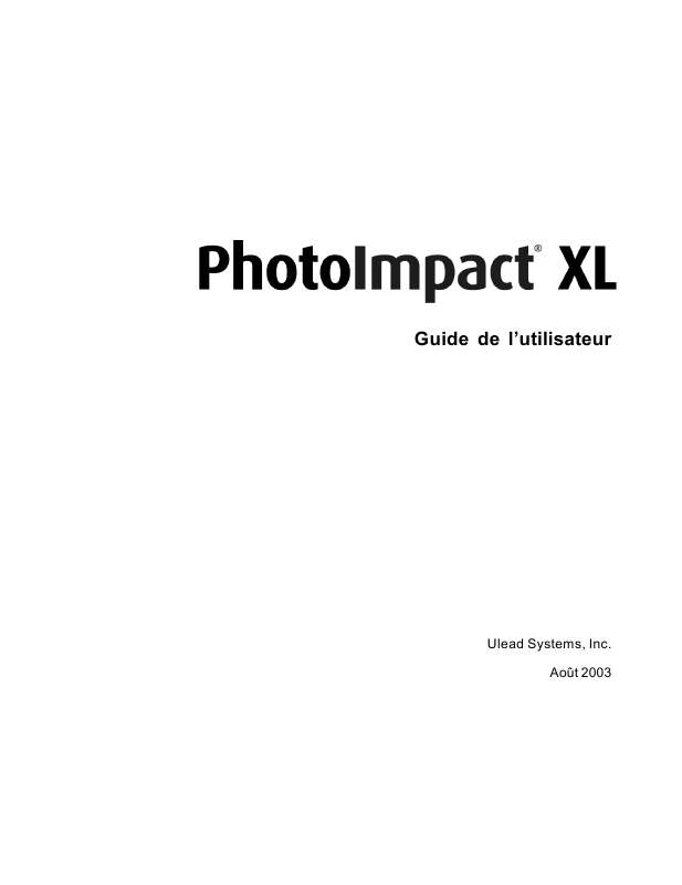 Guide utilisation ULEAD PHOTOIMPACT XL  de la marque ULEAD