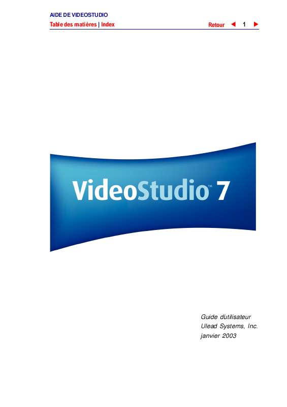 Guide utilisation ULEAD VIDEOSTUDIO 7  de la marque ULEAD
