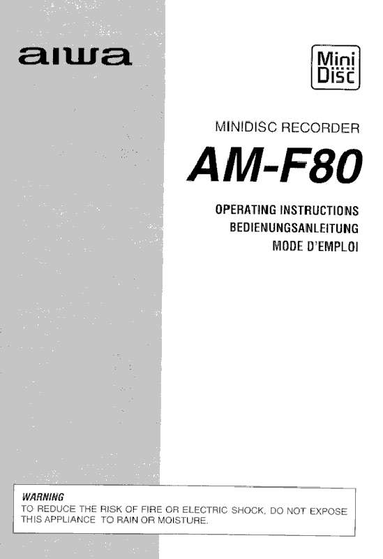 Guide utilisation AIWA AM-F80  de la marque AIWA
