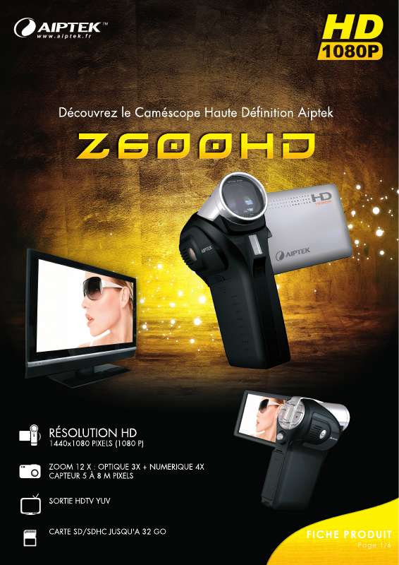 Guide utilisation AIPTEK Z600 HD  de la marque AIPTEK