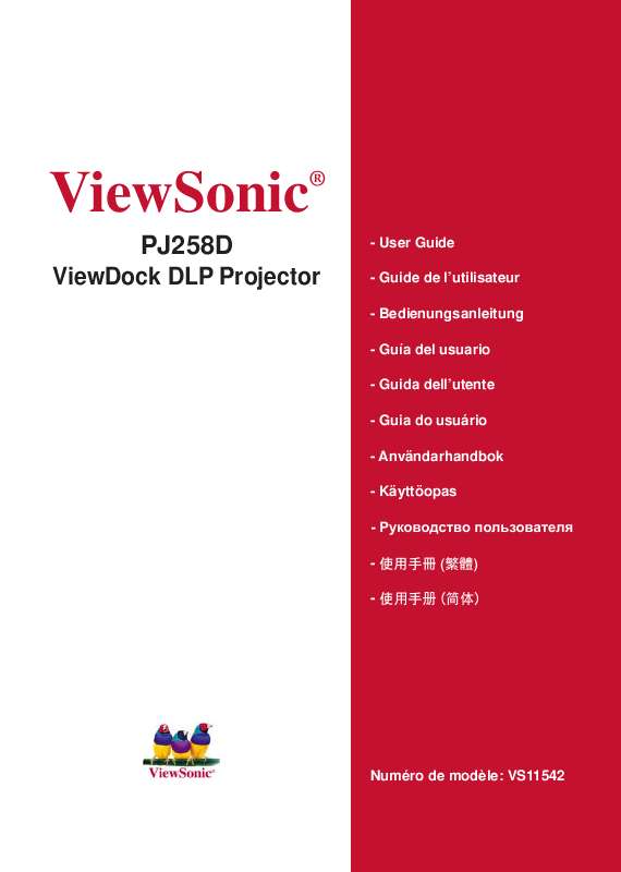 Guide utilisation VIEWSONIC PJ258D  de la marque VIEWSONIC