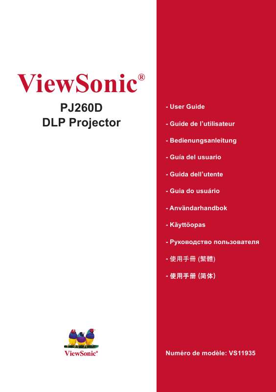 Guide utilisation VIEWSONIC PJ260D  de la marque VIEWSONIC