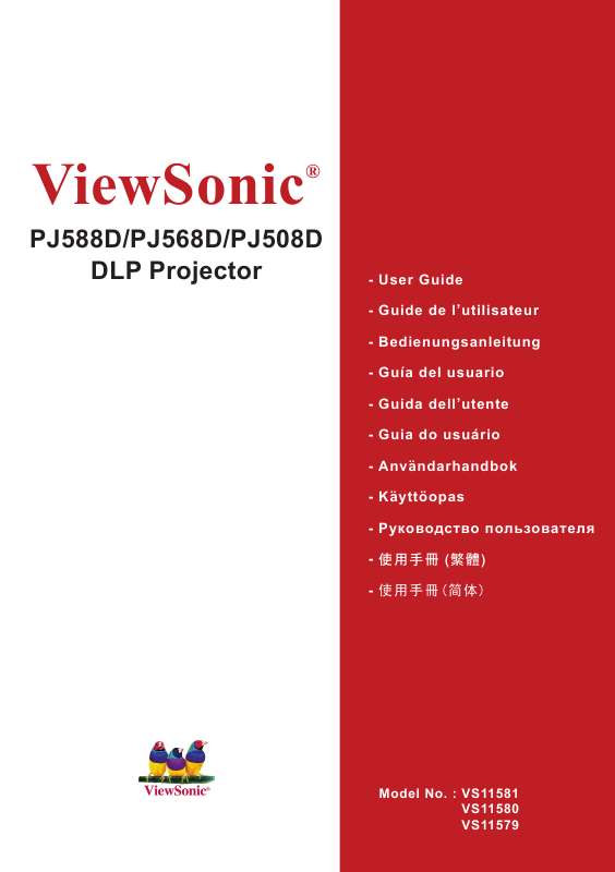 Guide utilisation VIEWSONIC PJ508D  de la marque VIEWSONIC
