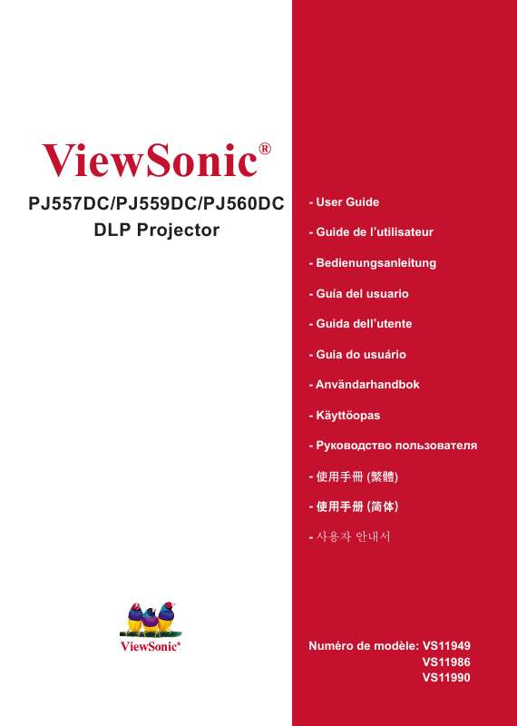 Guide utilisation VIEWSONIC PJ557DC  de la marque VIEWSONIC