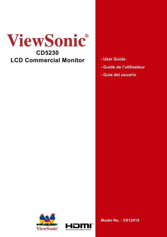 Guide utilisation VIEWSONIC CD5230  de la marque VIEWSONIC