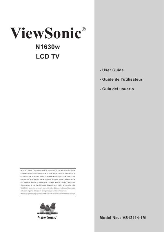 Guide utilisation  VIEWSONIC N1630W  de la marque VIEWSONIC