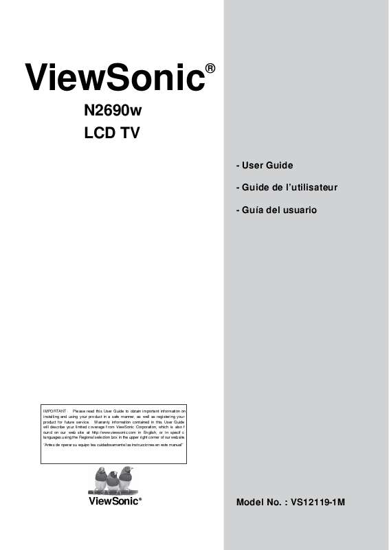 Guide utilisation  VIEWSONIC N2690W  de la marque VIEWSONIC