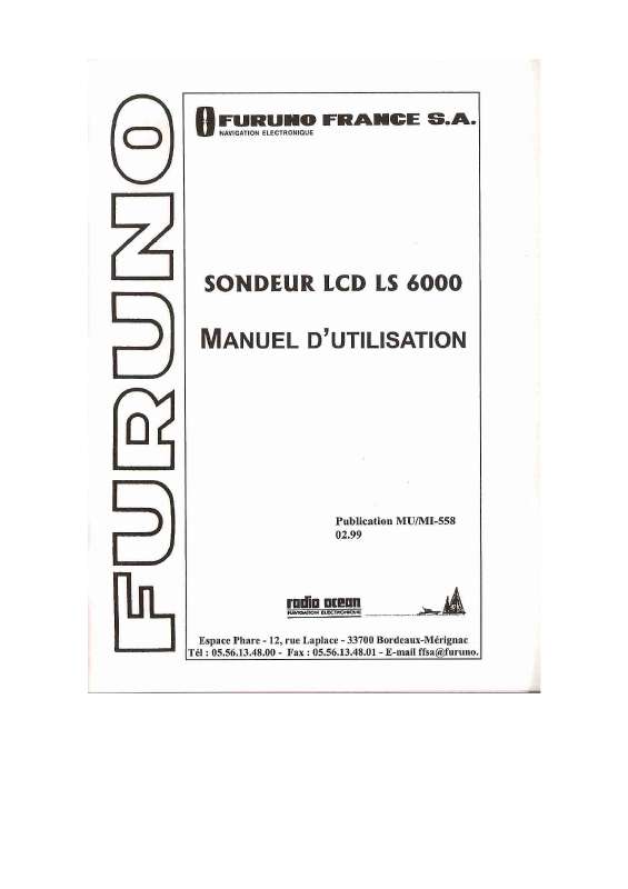 Guide utilisation FURUNO LS 6000  de la marque FURUNO