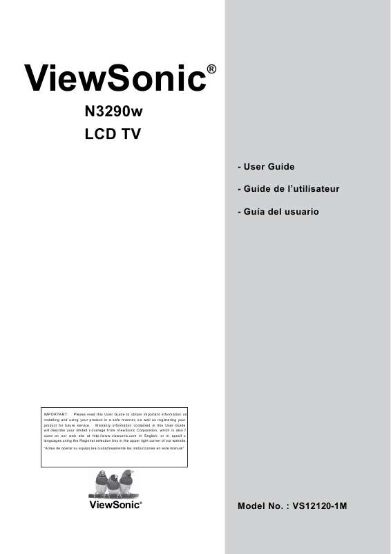Guide utilisation  VIEWSONIC N3290W  de la marque VIEWSONIC