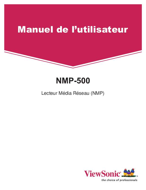 Guide utilisation VIEWSONIC NMP-500  de la marque VIEWSONIC