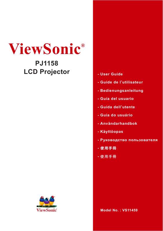 Guide utilisation VIEWSONIC PJ1158  de la marque VIEWSONIC