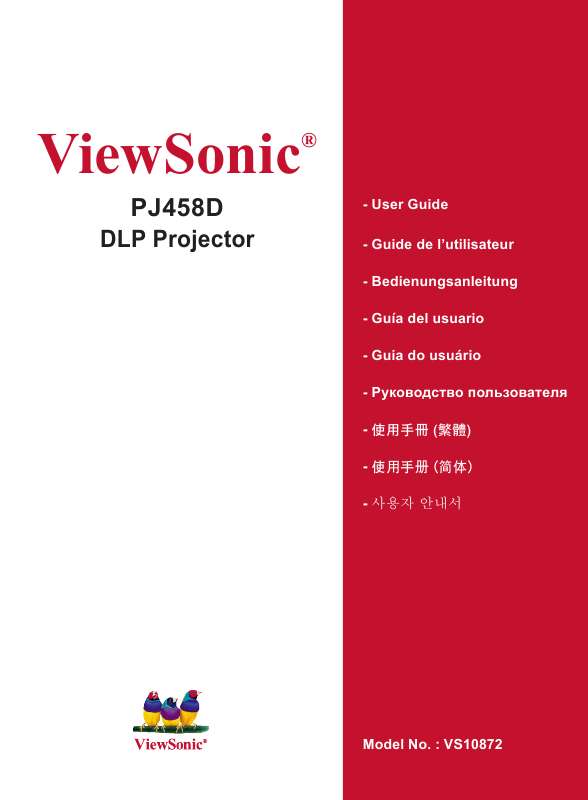 Guide utilisation VIEWSONIC PJ458D  de la marque VIEWSONIC