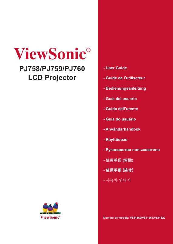 Guide utilisation VIEWSONIC PJ759  de la marque VIEWSONIC