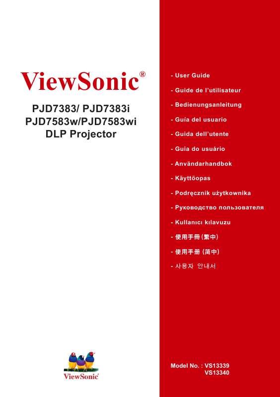 Guide utilisation VIEWSONIC PJD7383  de la marque VIEWSONIC