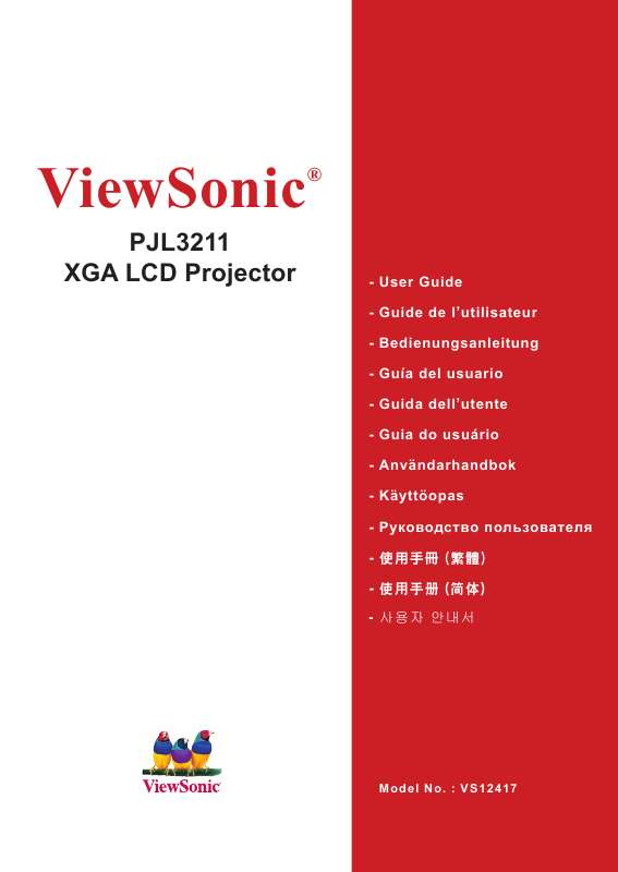 Guide utilisation VIEWSONIC PJL3211  de la marque VIEWSONIC