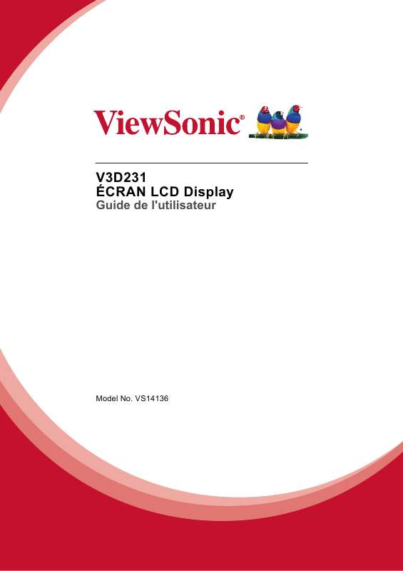 Guide utilisation VIEWSONIC V3D231  de la marque VIEWSONIC