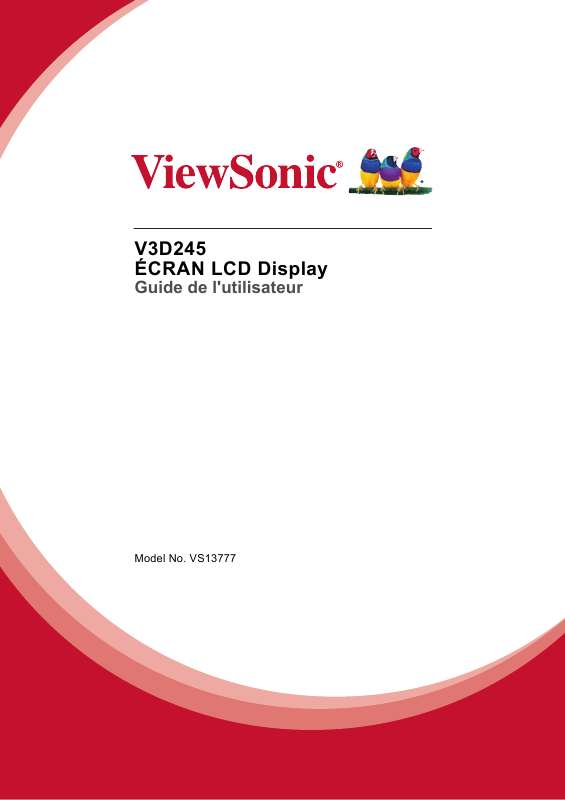 Guide utilisation VIEWSONIC V3D245  de la marque VIEWSONIC
